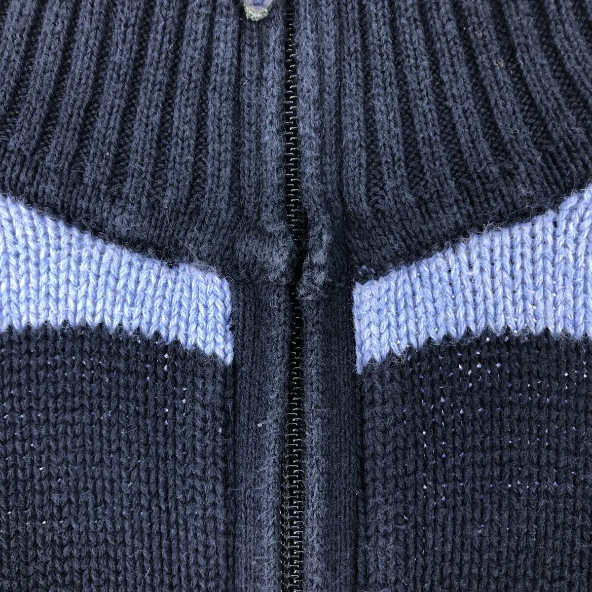 00'S NAUTICA Striped Pattern Cotton Knit Half Zip Sweater Men's XL / eaa463612