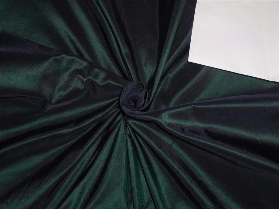 100% Pure Silk Taffeta Fabric Dark Green x Black colour 54&quot; wide  TAF279[2]