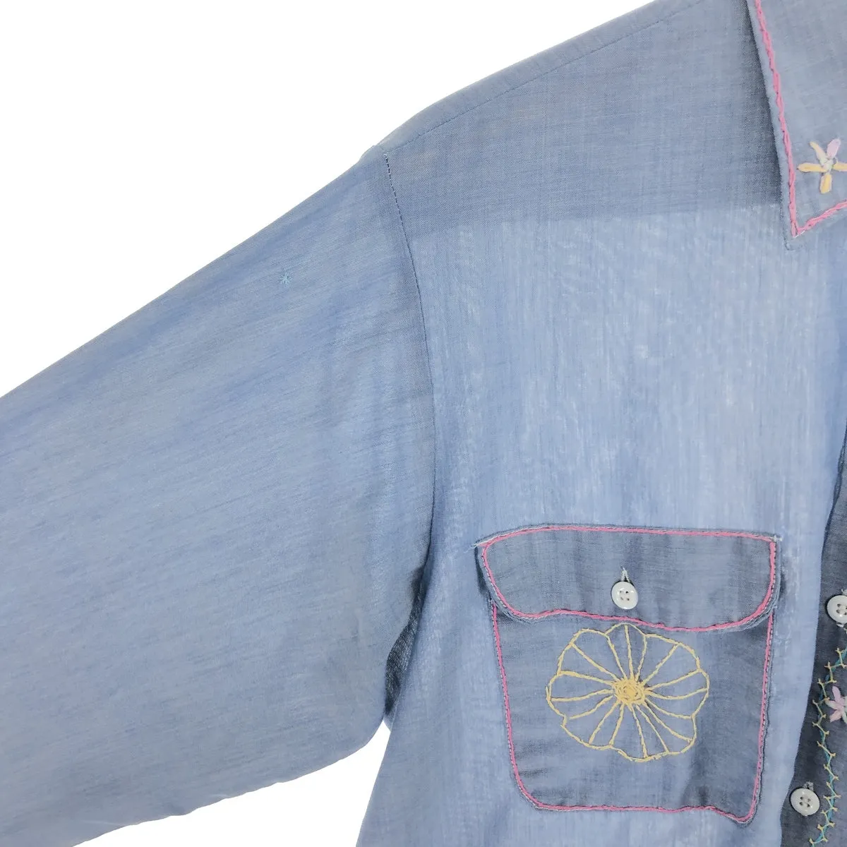 70'S BIG MAC JCPenney Chambray Long Sleeve Work Shirt Men's Medium Vintage /eaa469547