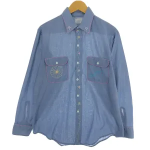 70'S BIG MAC JCPenney Chambray Long Sleeve Work Shirt Men's Medium Vintage /eaa469547