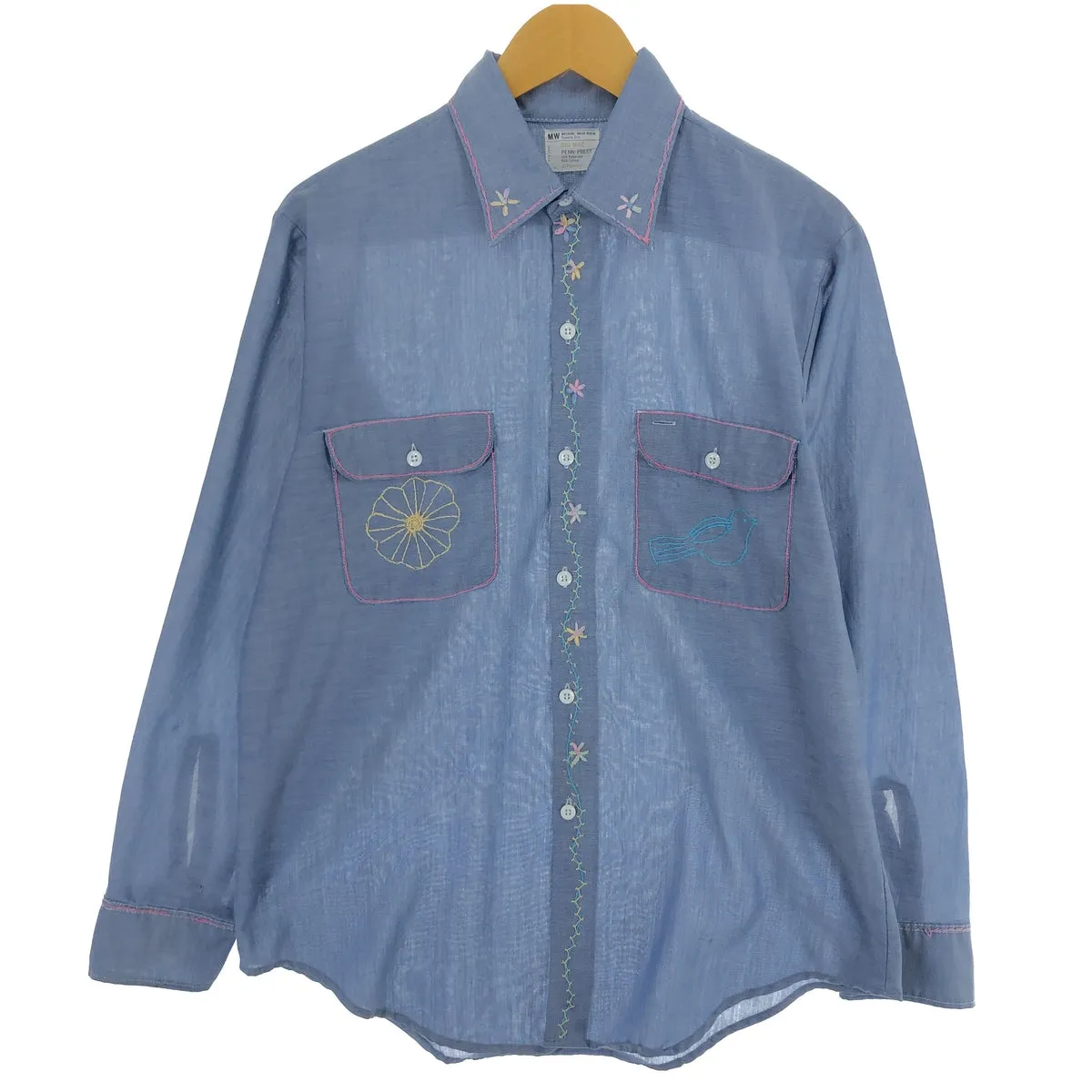 70'S BIG MAC JCPenney Chambray Long Sleeve Work Shirt Men's Medium Vintage /eaa469547