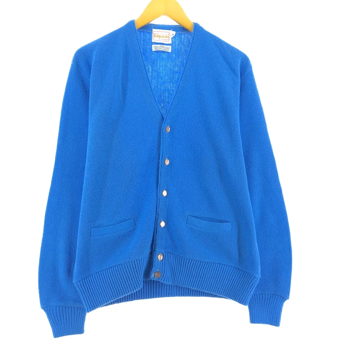 70'S Cascade Acrylic Knit Cardigan Men's XL Vintage /eaa500958