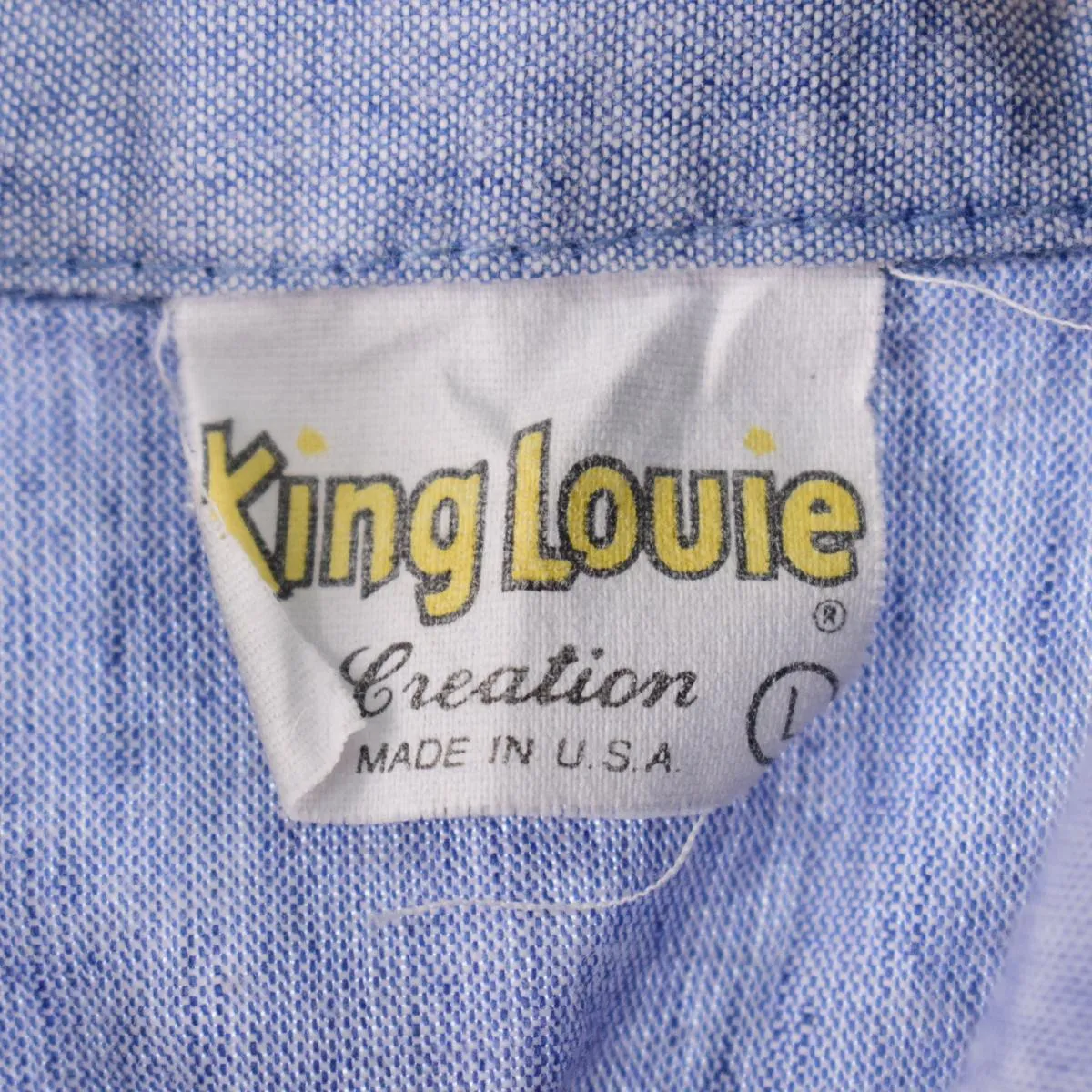 70'S King Louie Stripe Pattern Back Print Bowling Shirt Made in USA Men's L Vintage /eaa325825
