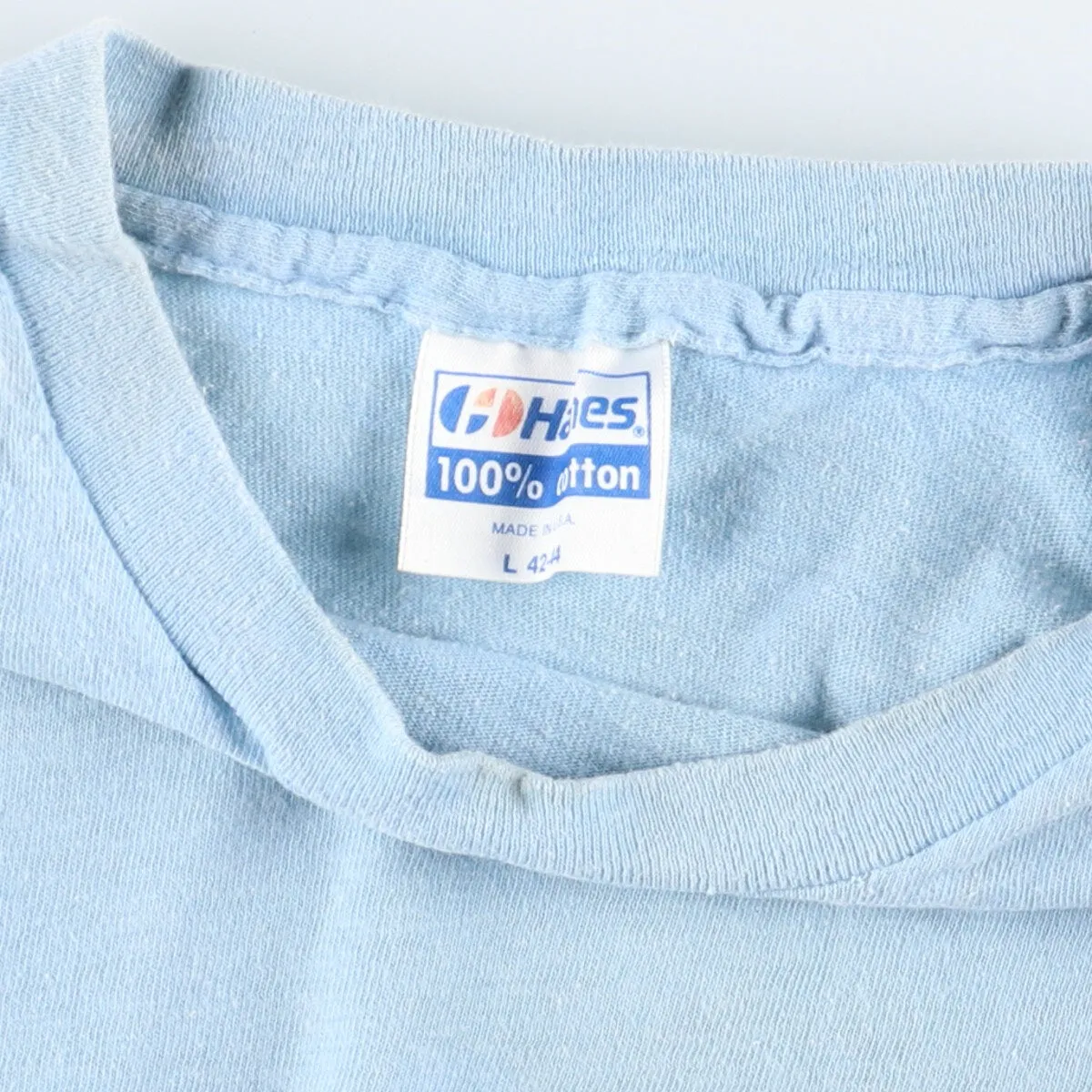 80'S Hanes 100% COTTON Blue Tag Olympics Short Sleeve Printed T-Shirt Made in USA Men's L Vintage /eaa395170