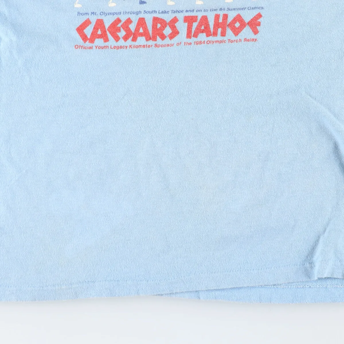 80'S Hanes 100% COTTON Blue Tag Olympics Short Sleeve Printed T-Shirt Made in USA Men's L Vintage /eaa395170