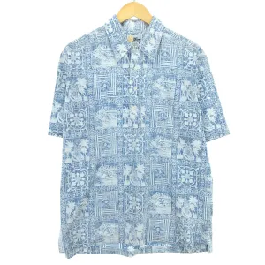 80'S Reyn Spooner Gold Tag Nude Tag All-Over Print Pullover Button-Down Hawaiian Aloha Shirt Men's L /eaa451105