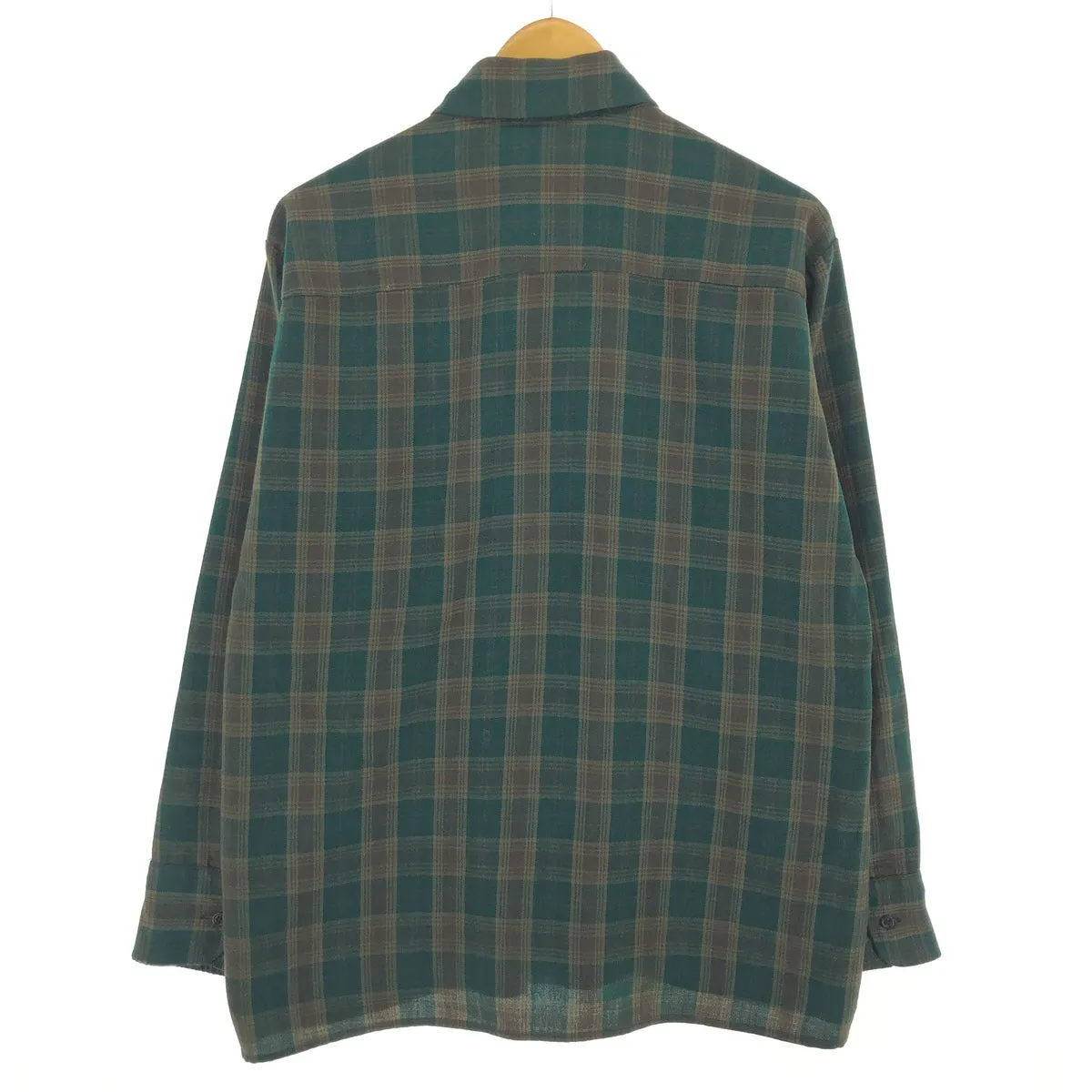 80'S VAN HEUSEN WINTERWEIGHTS Long Sleeve Light Flannel Check Shirt Men's L Size Vintage /eaa481055