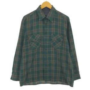 80'S VAN HEUSEN WINTERWEIGHTS Long Sleeve Light Flannel Check Shirt Men's L Size Vintage /eaa481055
