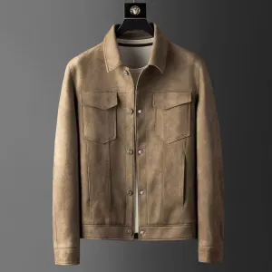 Aule Suede Button-Down Jacket