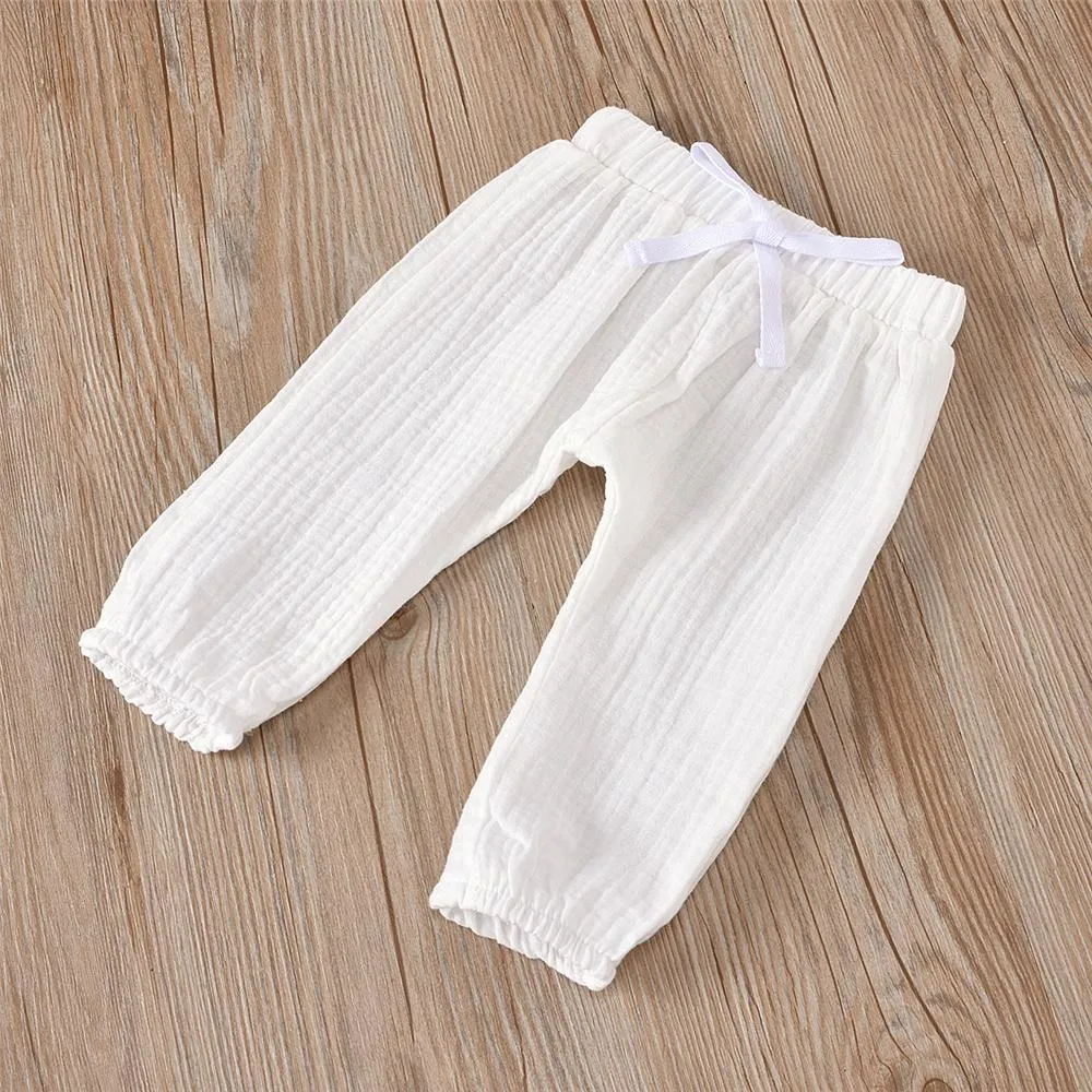 Baby Unisex Solid Color Short Sleeve Top & Pants Babywear Wholesale