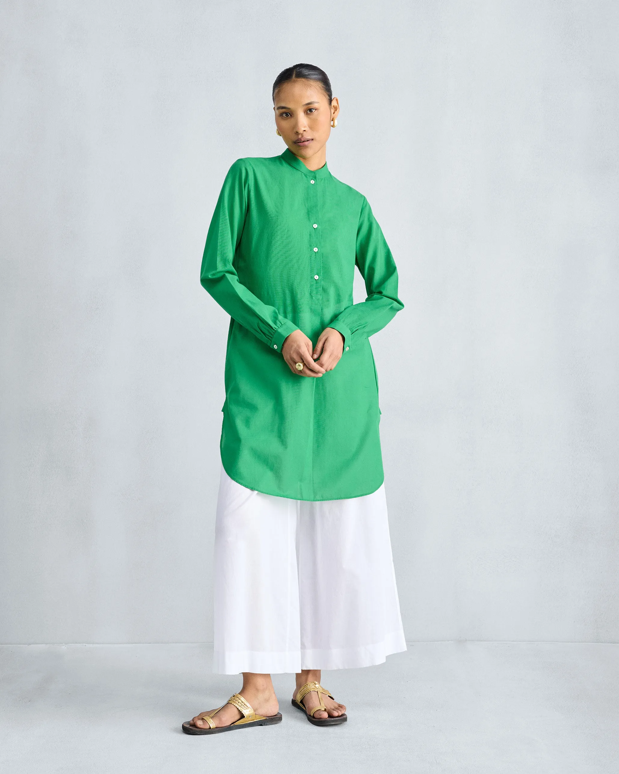 Basic Mid Length Kurta - Green