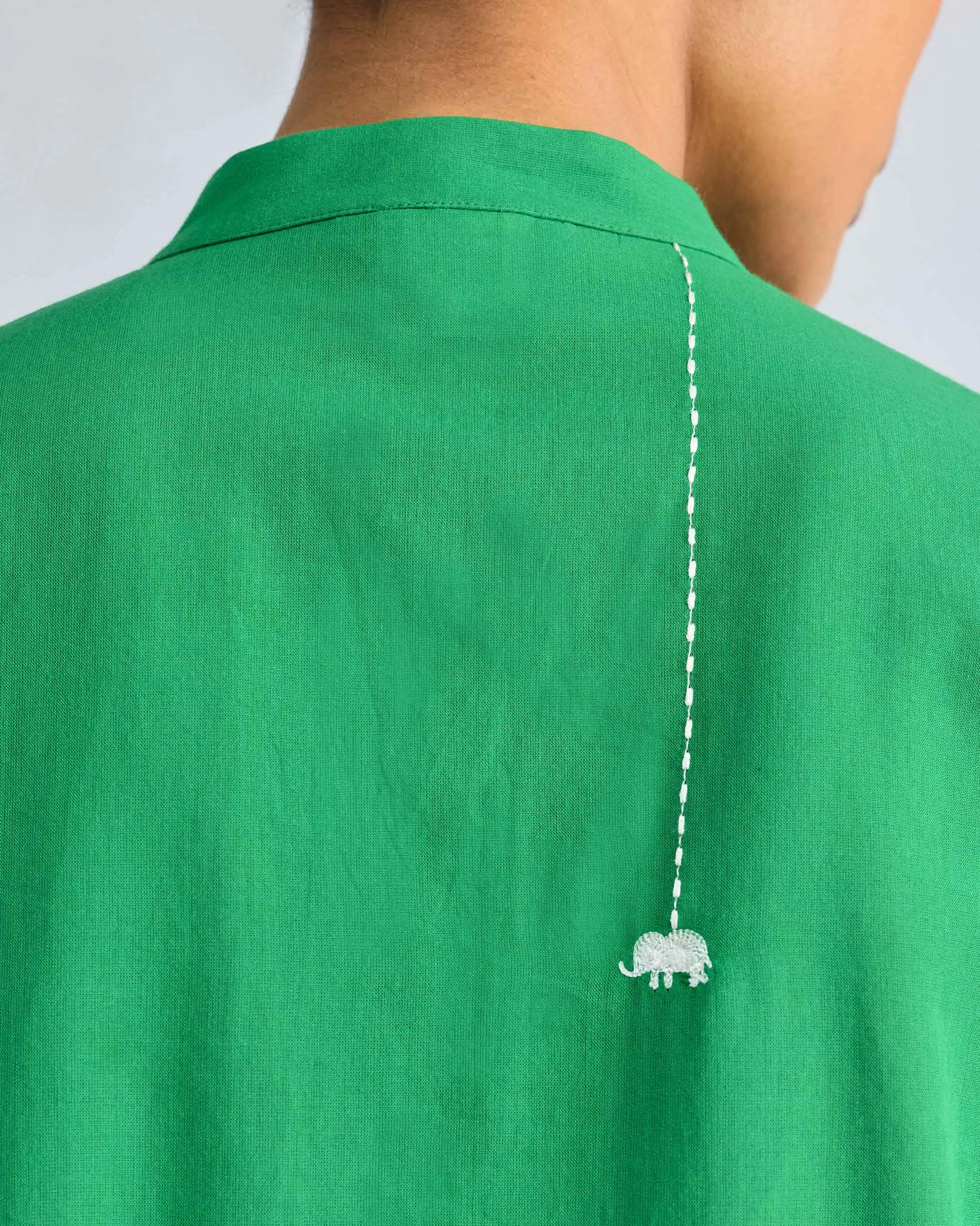 Basic Mid Length Kurta - Green