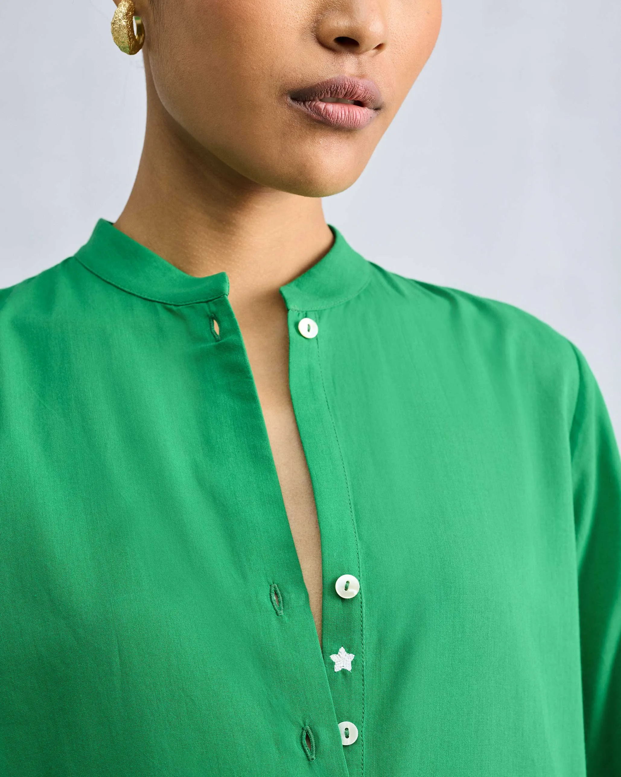 Basic Mid Length Kurta - Green