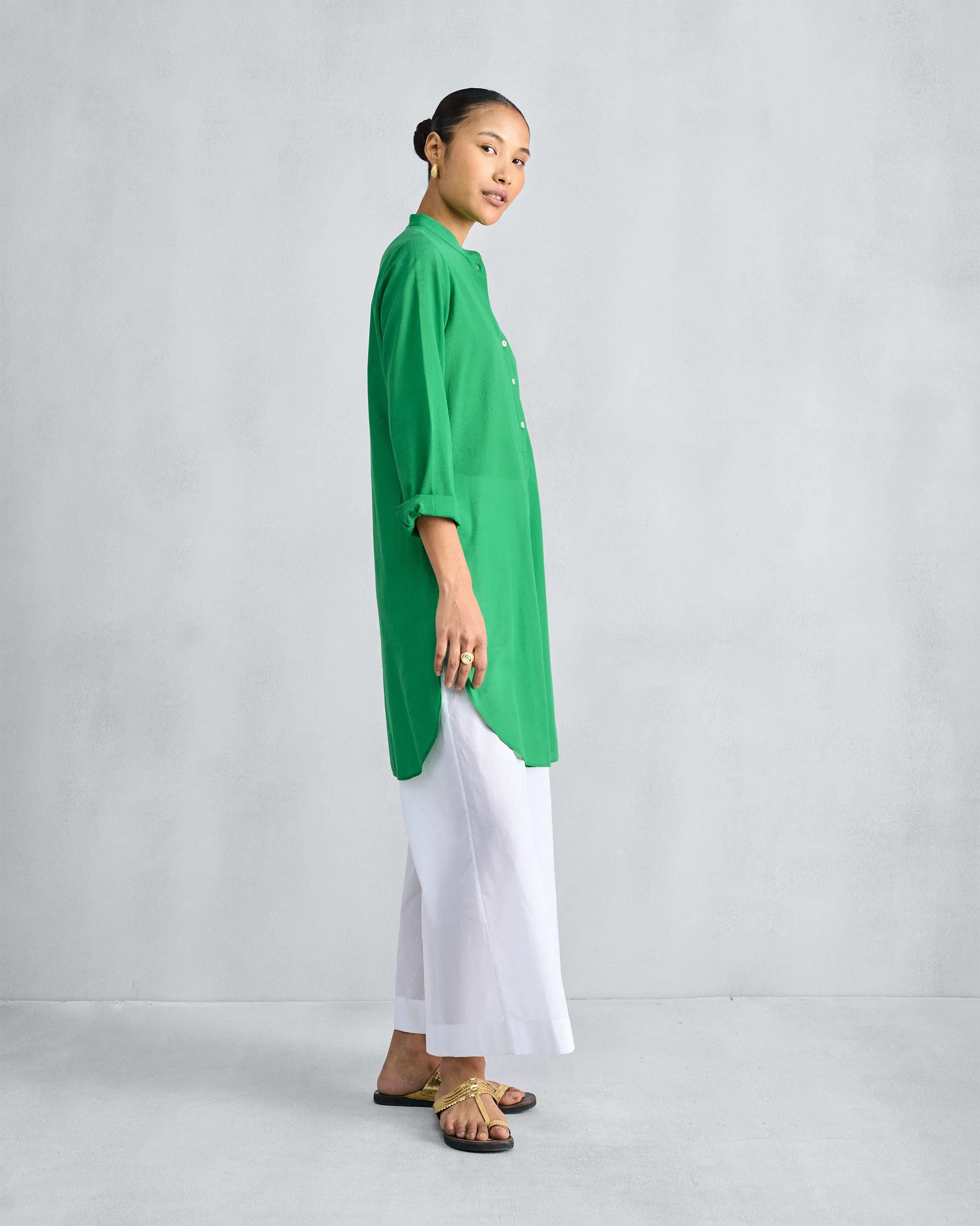 Basic Mid Length Kurta - Green