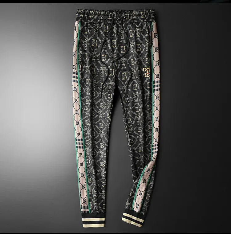 Black Retro Print Men's Tracksuit