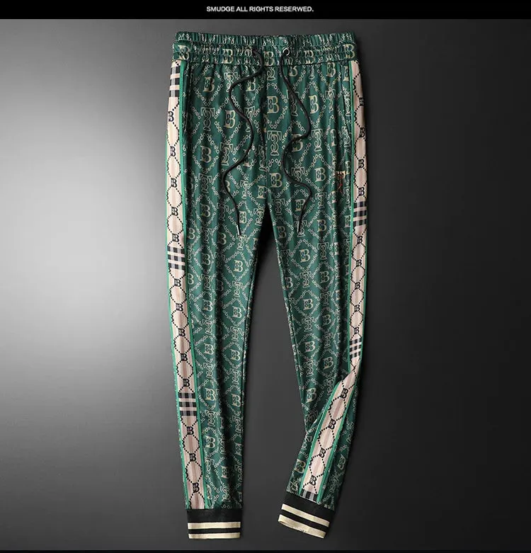 Black Retro Print Men's Tracksuit