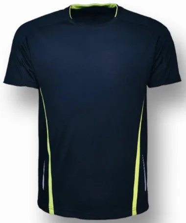 Bocini Mens Reflective Contrast Sports Tee-(CT1439)