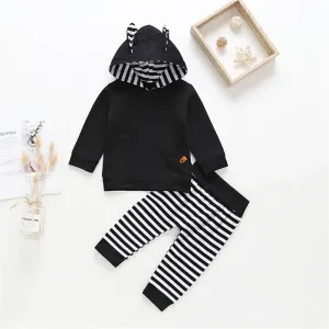 Boys Striped Long Sleeve Rabbit Hooded Jumper & Pants