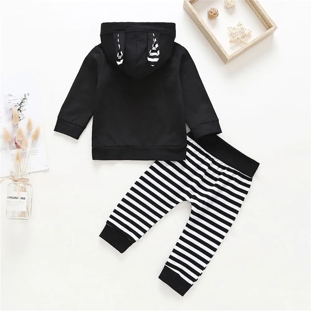 Boys Striped Long Sleeve Rabbit Hooded Jumper & Pants