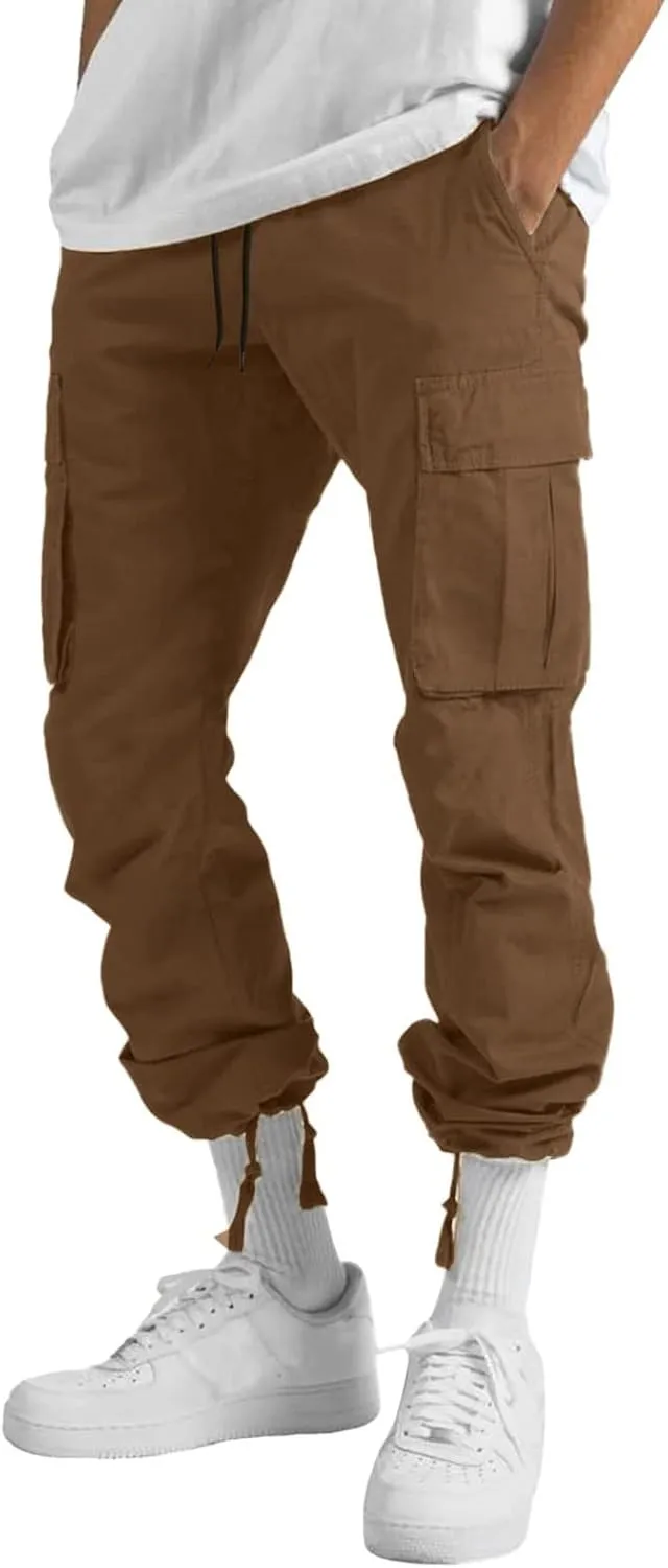 Cargo Sweatpants for Men Mens Lounge Pants with Pockets Men's Joggers Sweatpants Gym Training Workout Pants Slim Fit