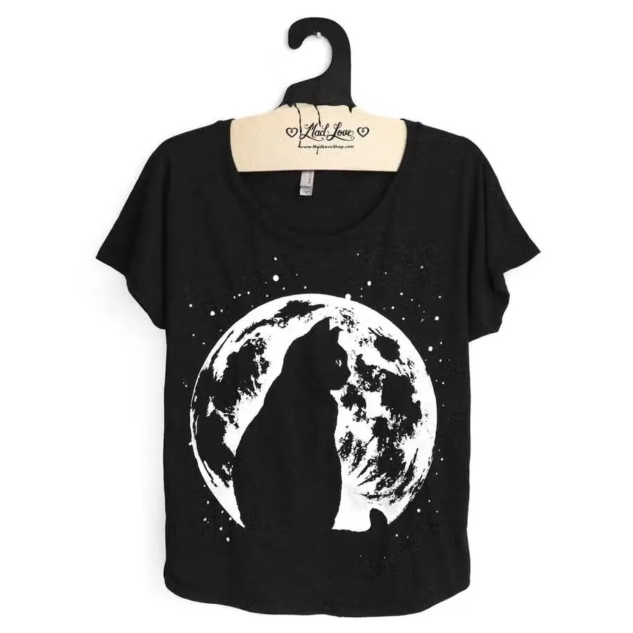 Cat & Moon Dolman Tee