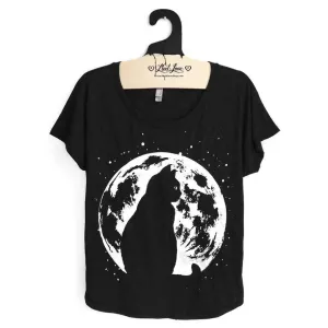 Cat & Moon Dolman Tee