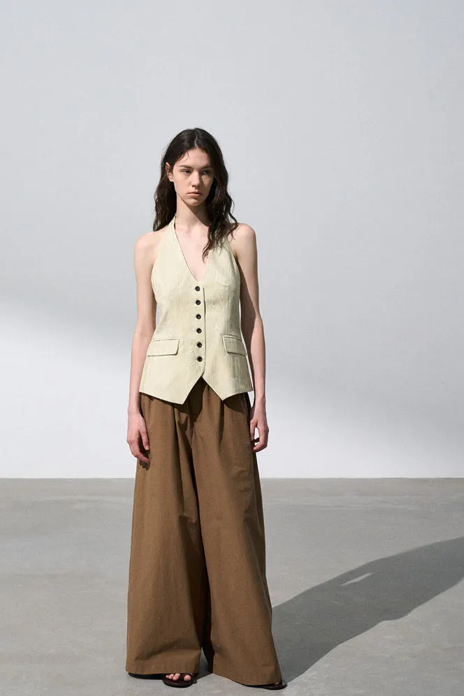 Cotton blend linen super wide leg pants | 3 color
