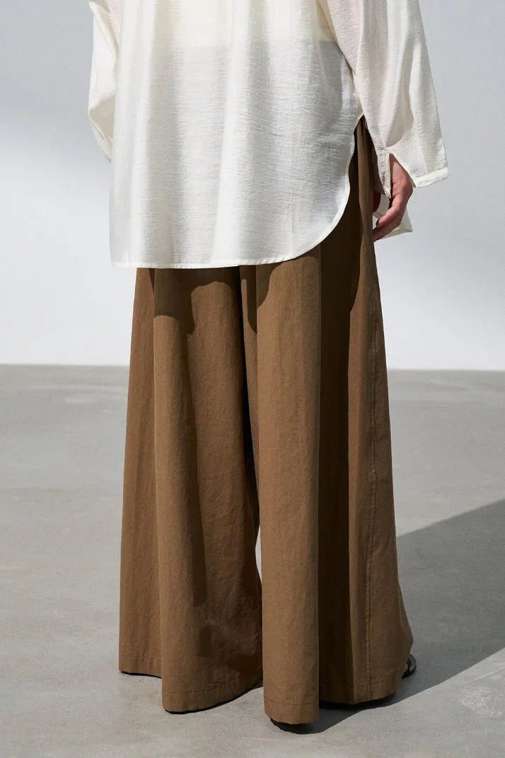 Cotton blend linen super wide leg pants | 3 color
