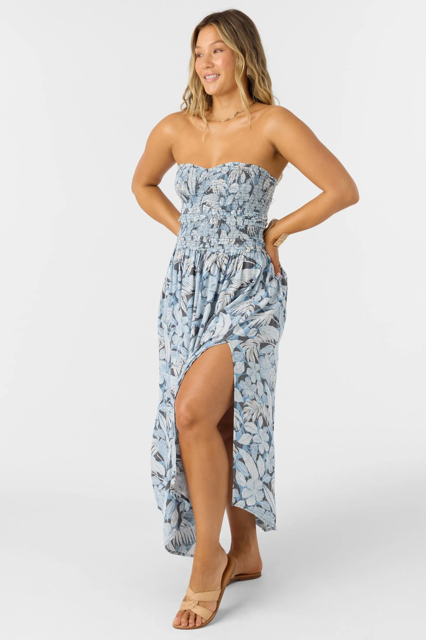 DEVYN PALMETTO FLORAL MIDI DRESS