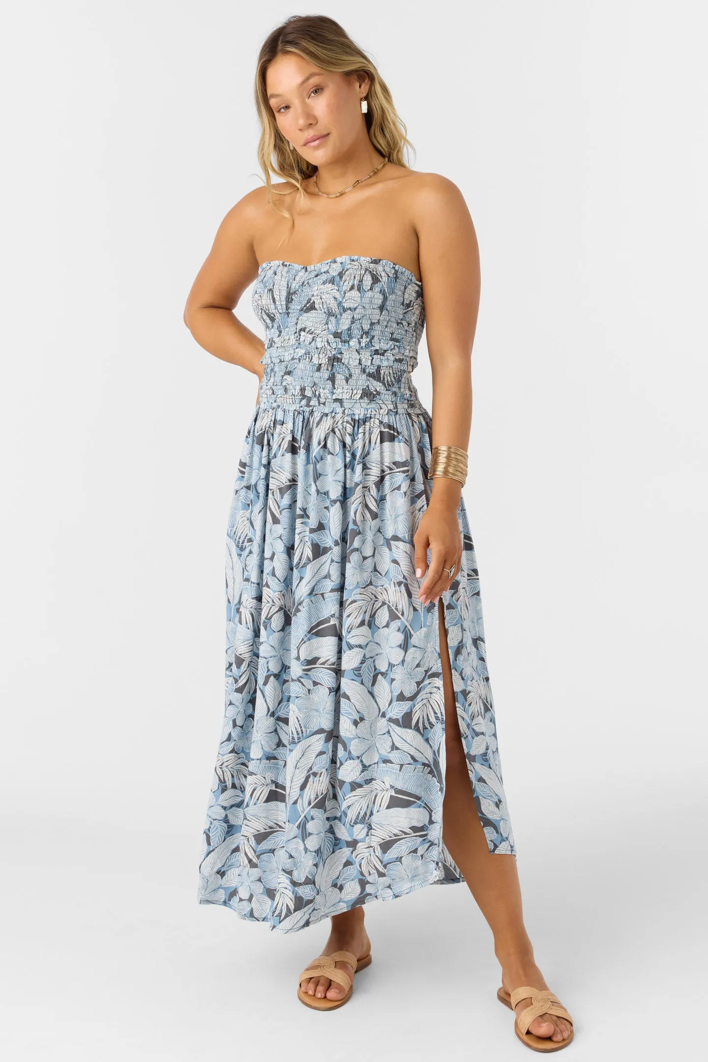 DEVYN PALMETTO FLORAL MIDI DRESS