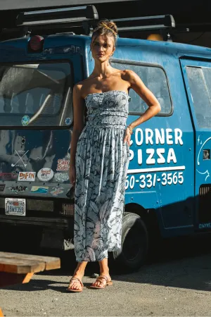 DEVYN PALMETTO FLORAL MIDI DRESS