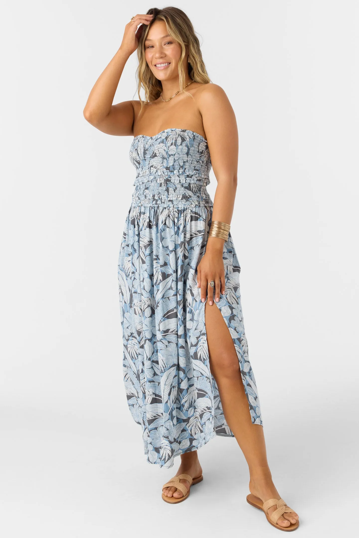 DEVYN PALMETTO FLORAL MIDI DRESS