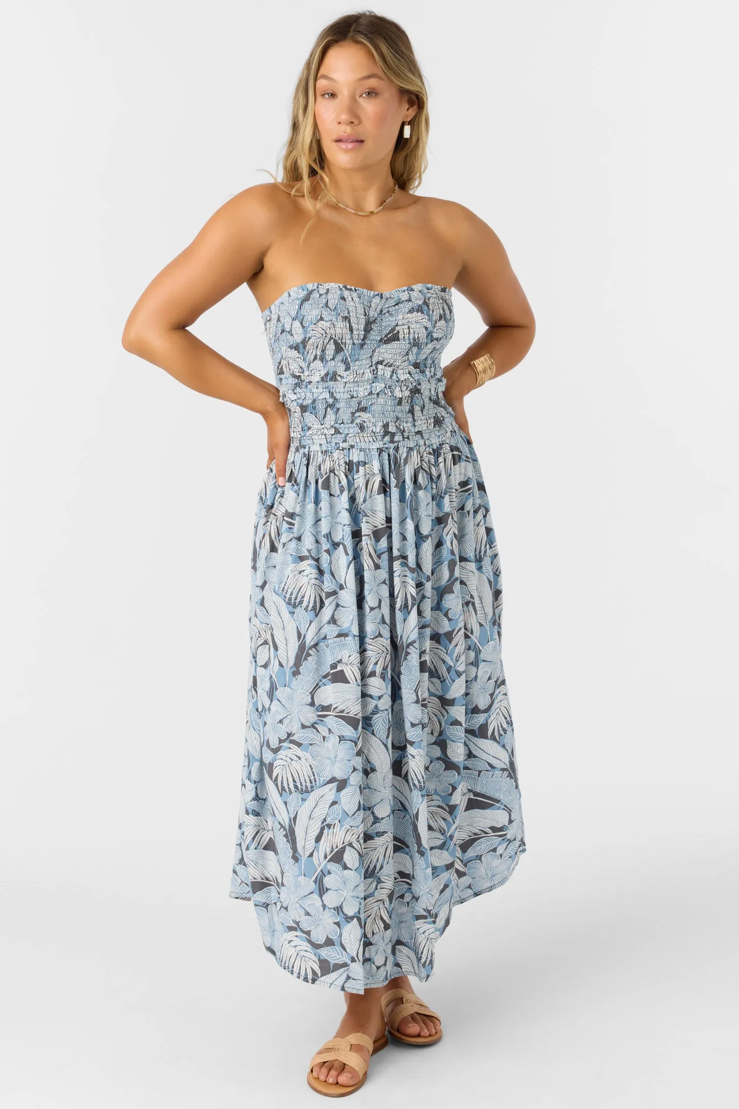 DEVYN PALMETTO FLORAL MIDI DRESS