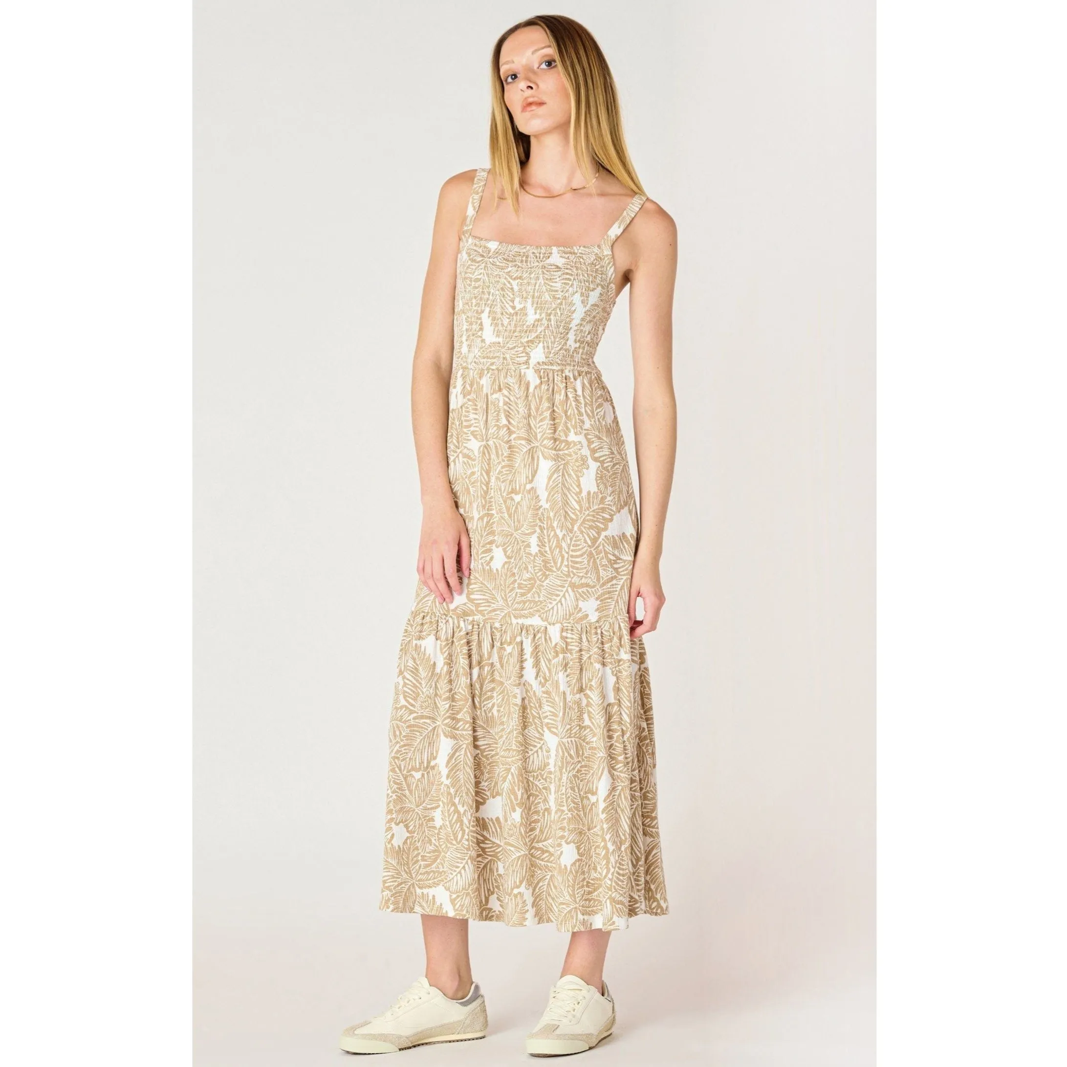 Dex Smocked Sleeveless Midi Dress