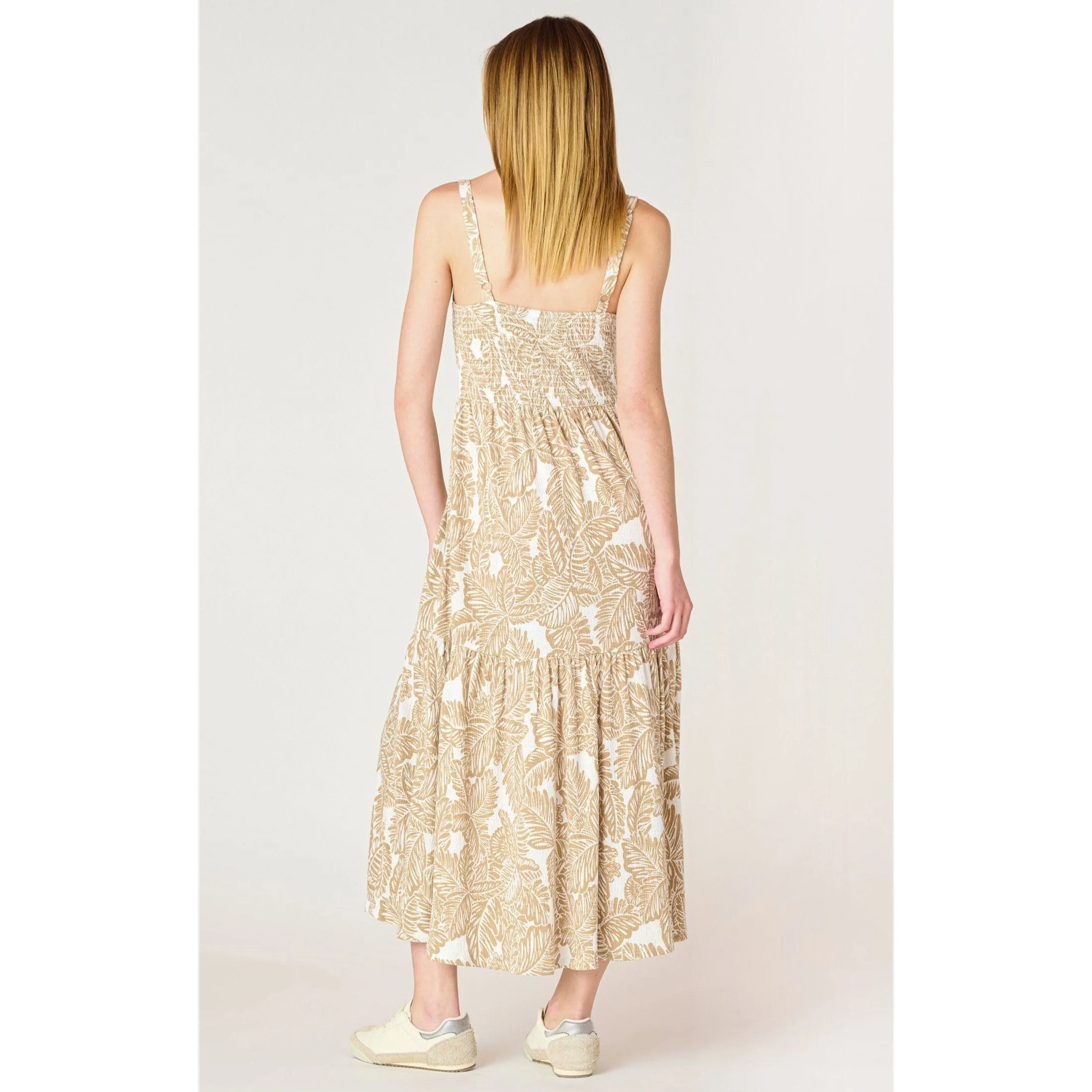 Dex Smocked Sleeveless Midi Dress
