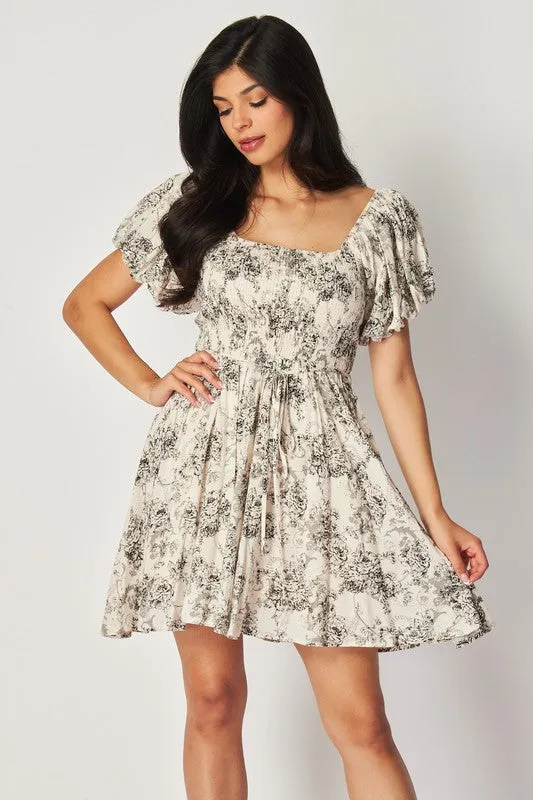 Floral Smocked Mini Dress