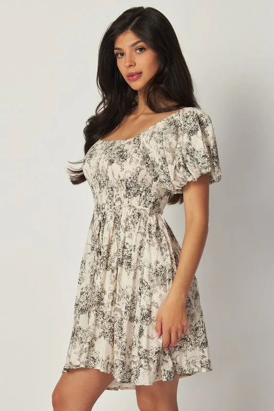 Floral Smocked Mini Dress