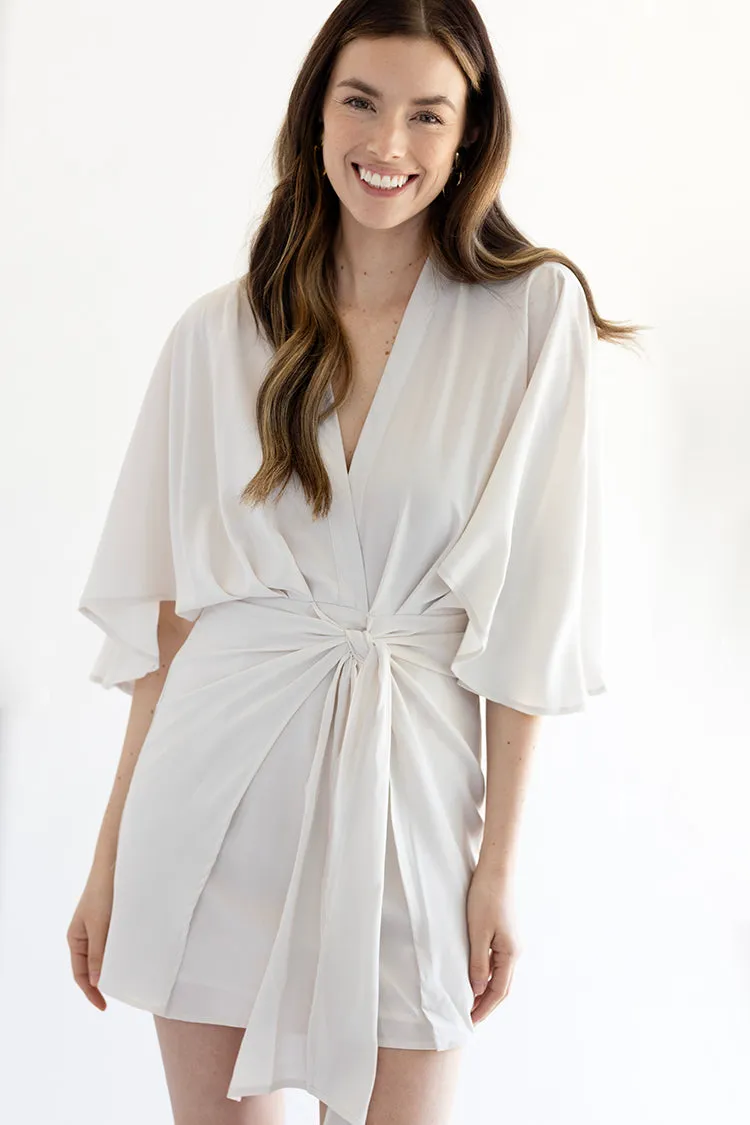 Flowy Sleeve Stone Mini Dress