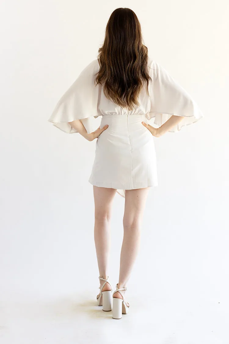 Flowy Sleeve Stone Mini Dress