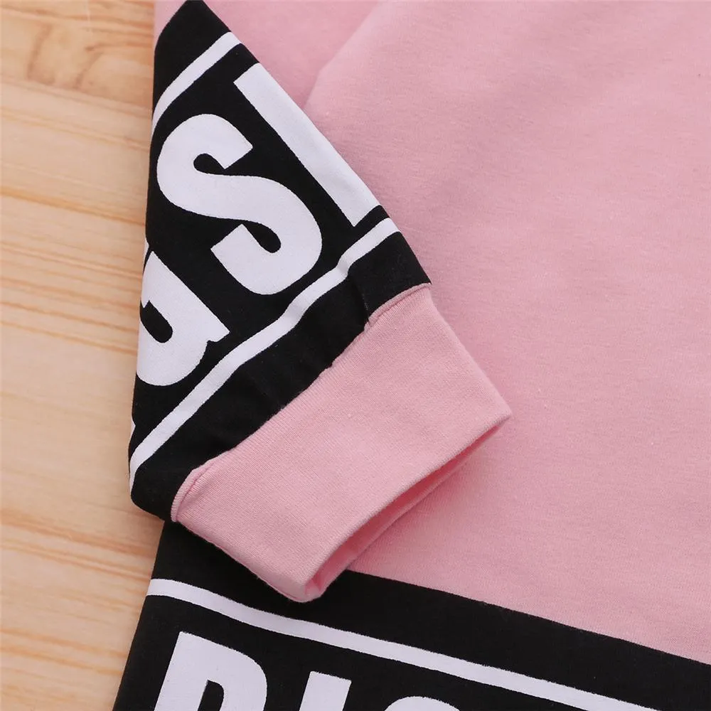 Girls Big Sister Printed Long Sleeve Hooded Top & Pants Girls Clothing Wholesalers