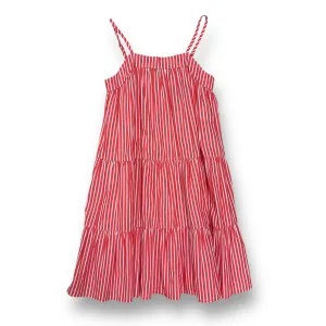 Girls Polo Size 6 Pink & White Striped Flowy Sun Dress