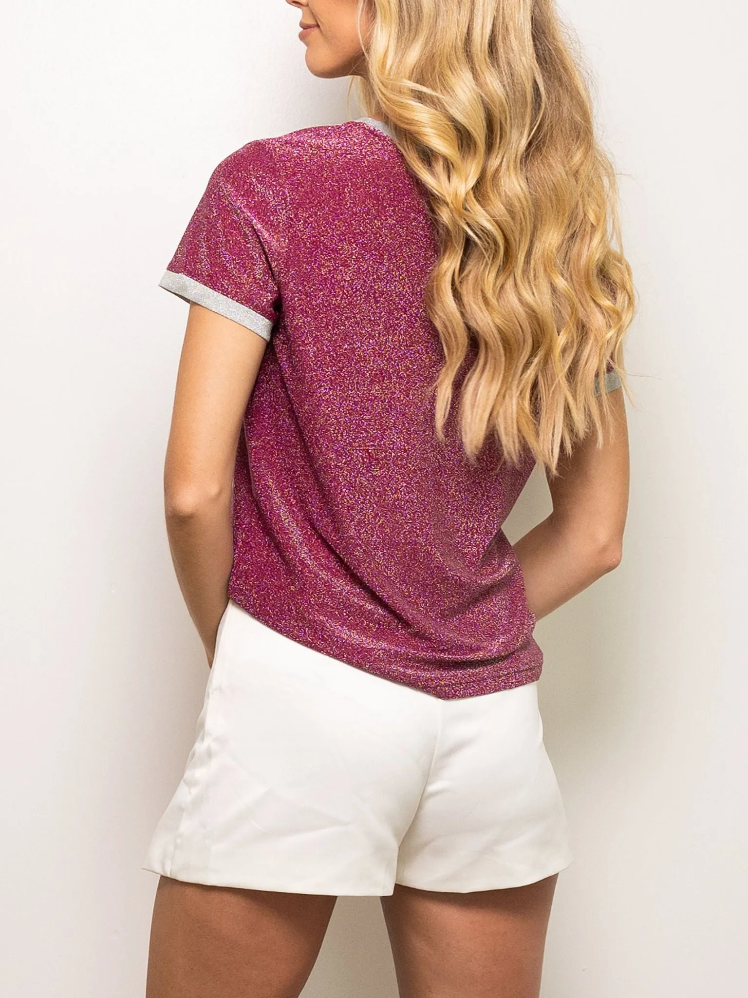 Glitter Bulldog Tee - Maroon