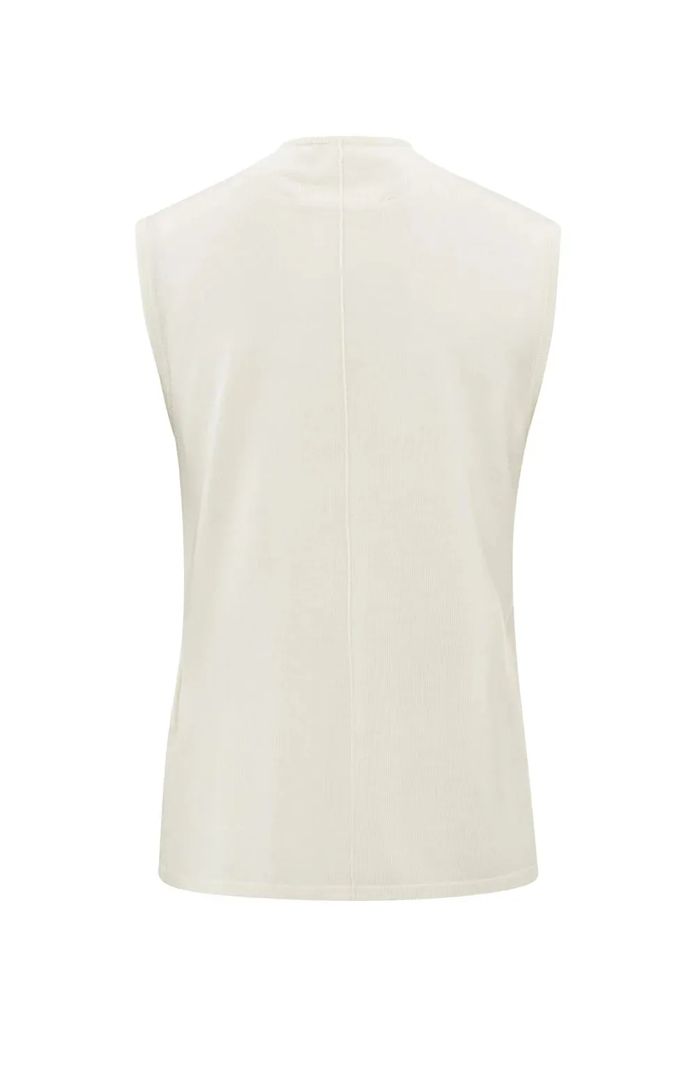 High Neck Sleeveless Sweater - Chalk White