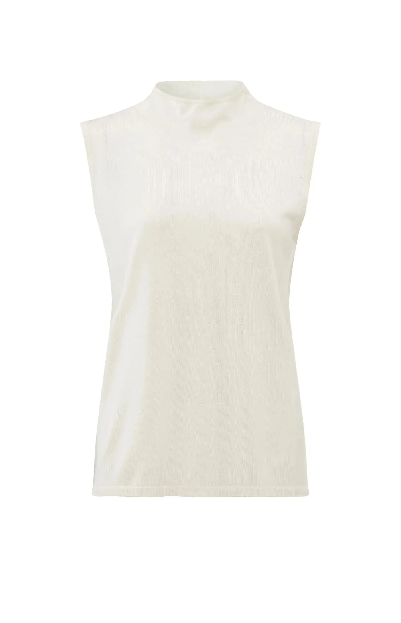 High Neck Sleeveless Sweater - Chalk White