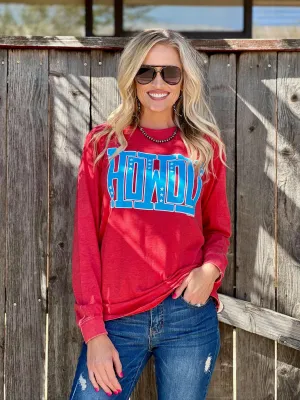 Howdy Block Stars Long Sleeve Graphic Tee by Texas True Threads