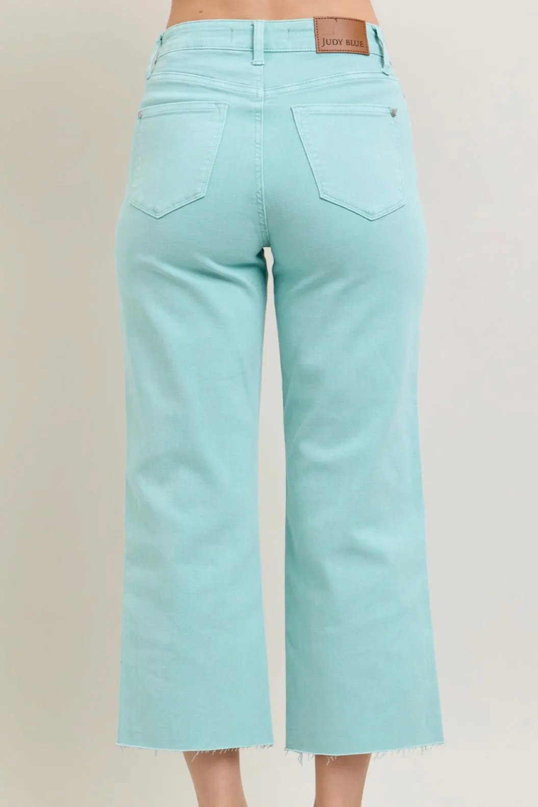 HW Garment Dyed Raw Hem Crop - Blue JB125