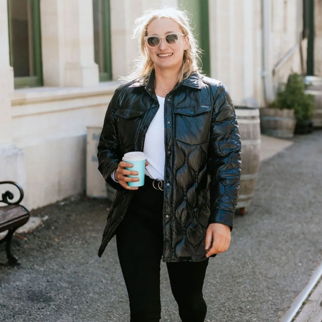 Jess Women's 90/10 Down Quilted Jacket - Black