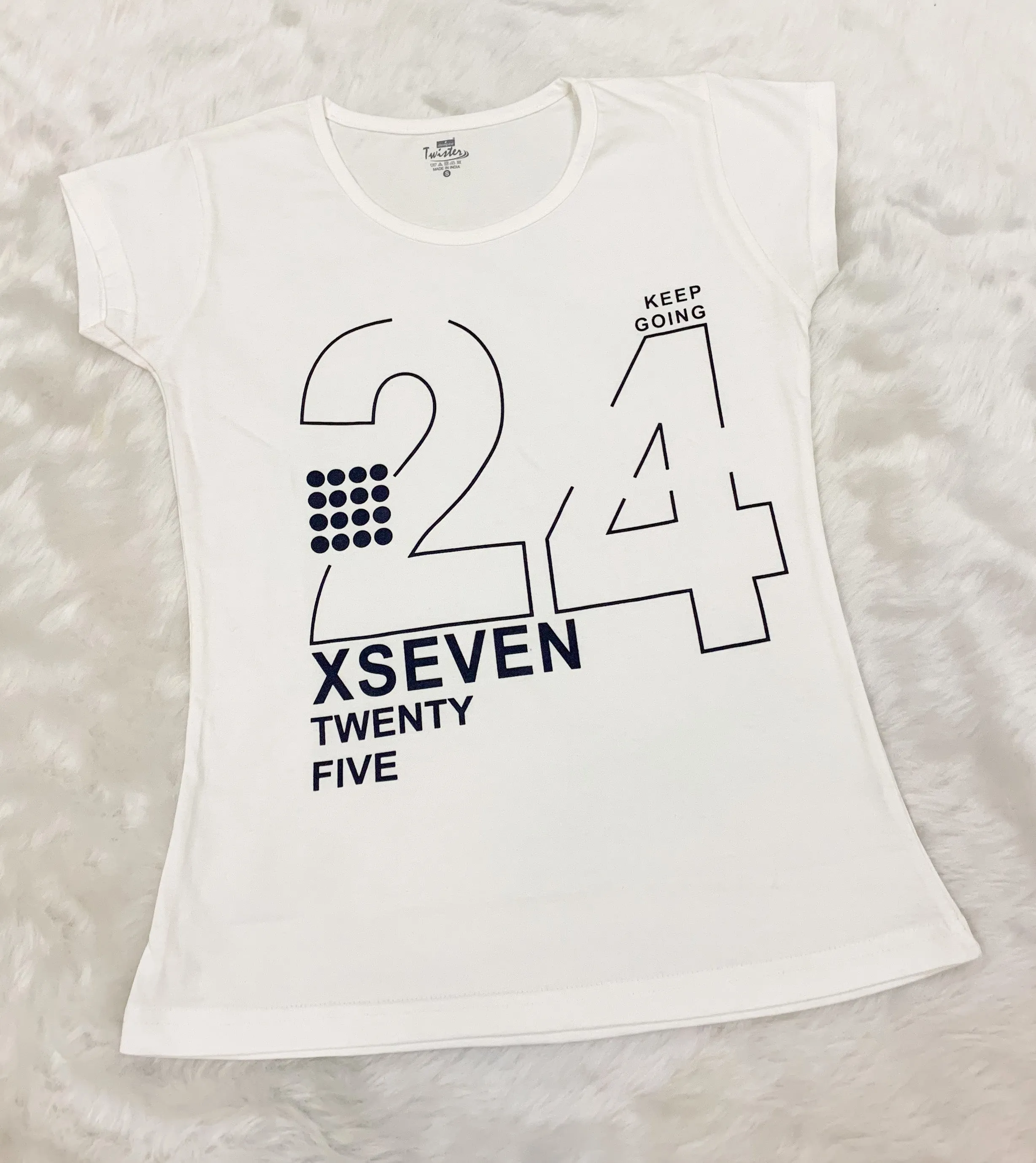 Keep Going - Off White Printed Tees