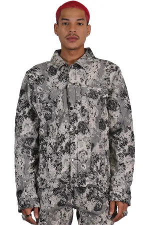 Kleep 'Jacquard Pattern' Denim Jacket