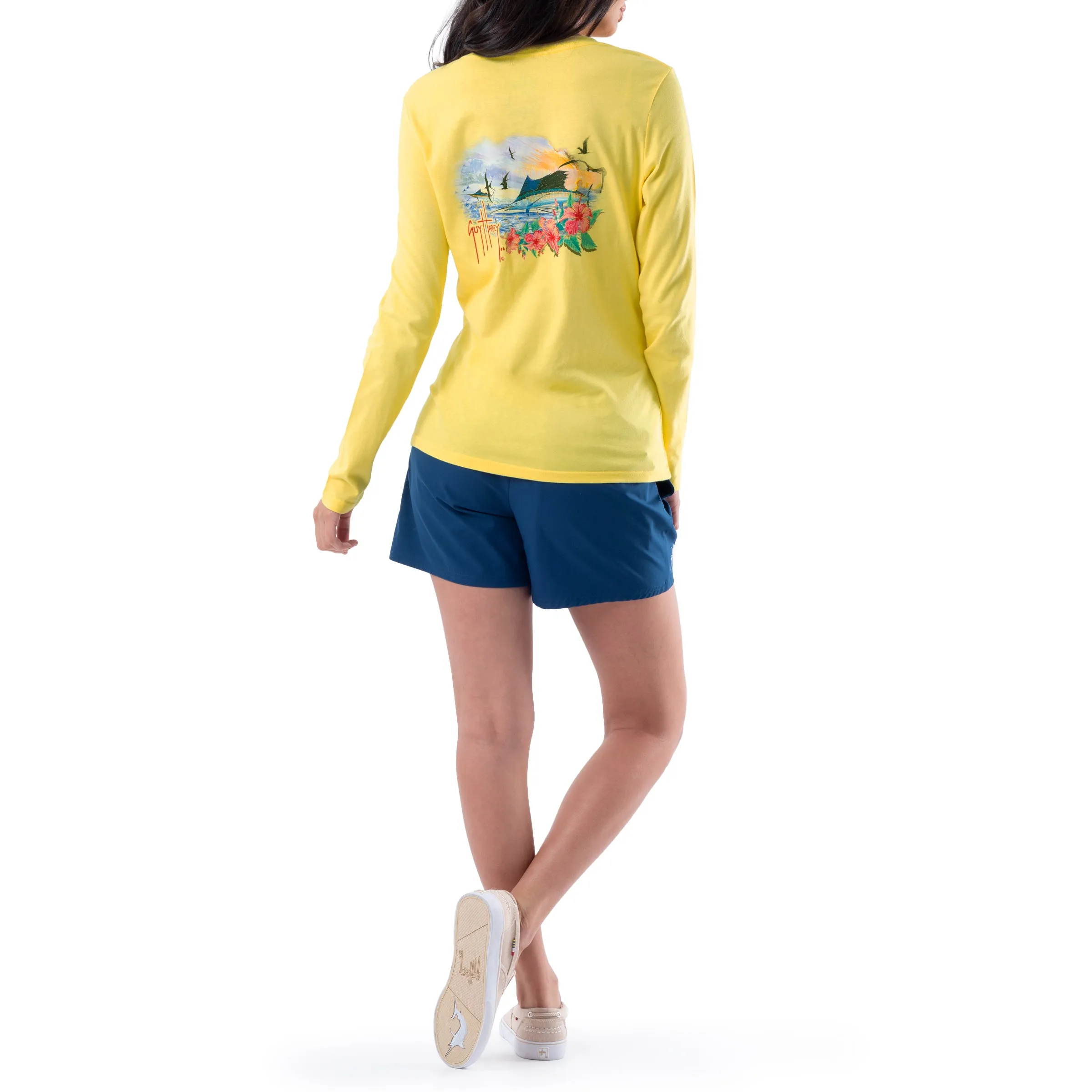 Ladies Sailfish Rays Long Sleeve V-Neck T-Shirt